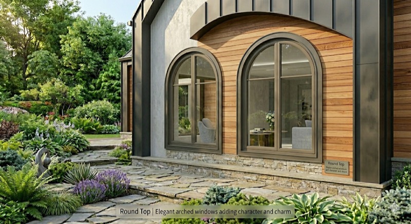 Elegant arched round top window